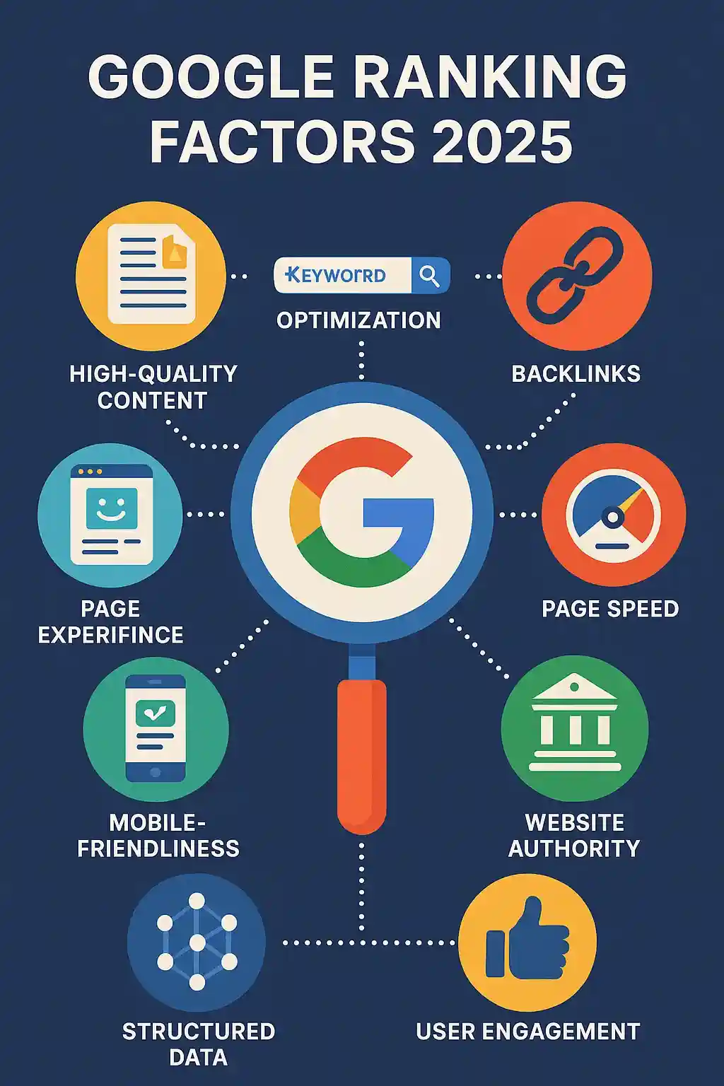 ۷ عامل قدرتمند رتبه‌بندی گوگل در مهر ۱۴۰۴